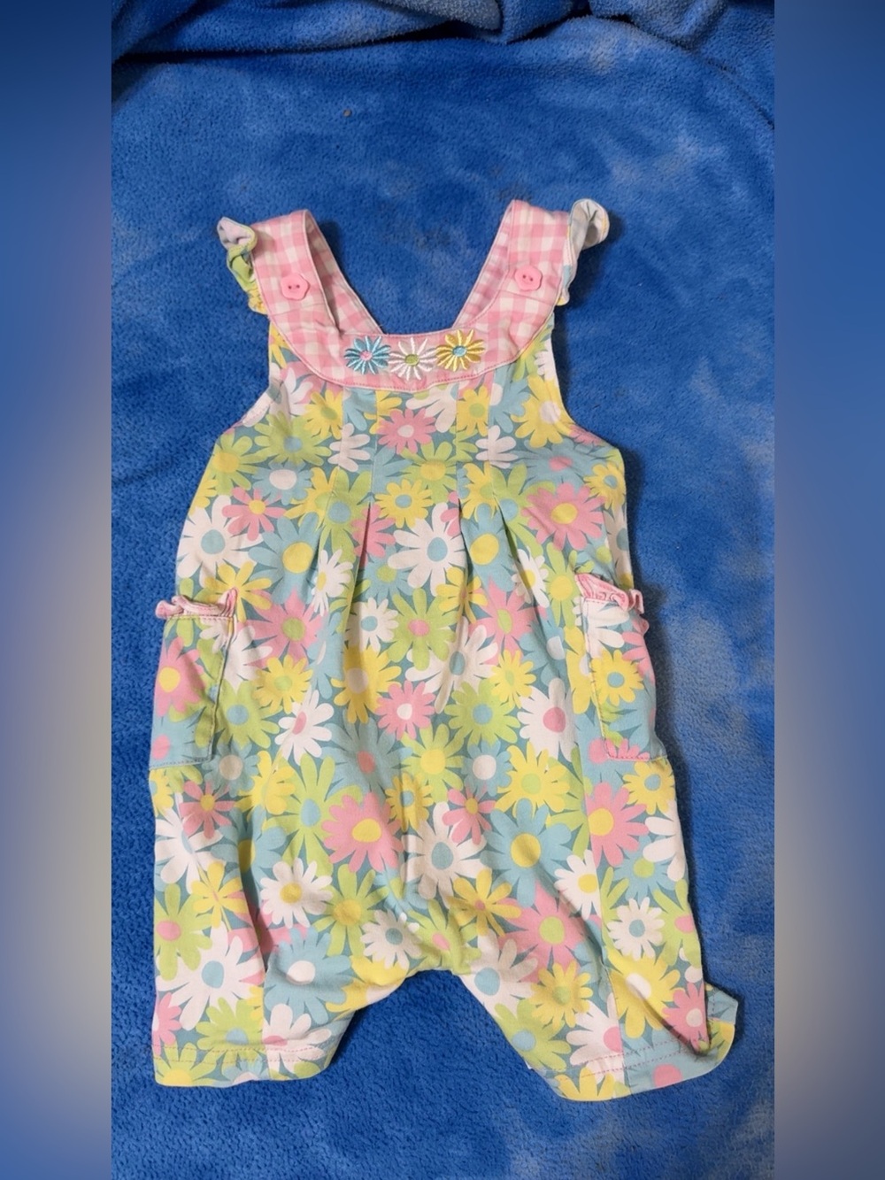 Le Top Pastel Floral Baby Romper in Pink, Blue, Yellow